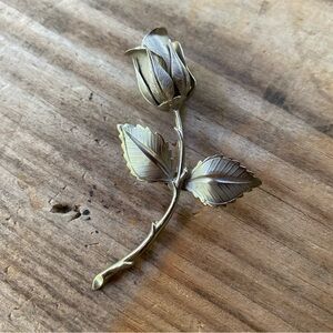 Giovanni Rose Silver-Tone Brooch Pin 3" Vintage